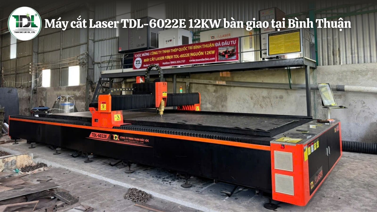 máy cắt laser TDL-6022E 12kw giao tại Bình Thuận